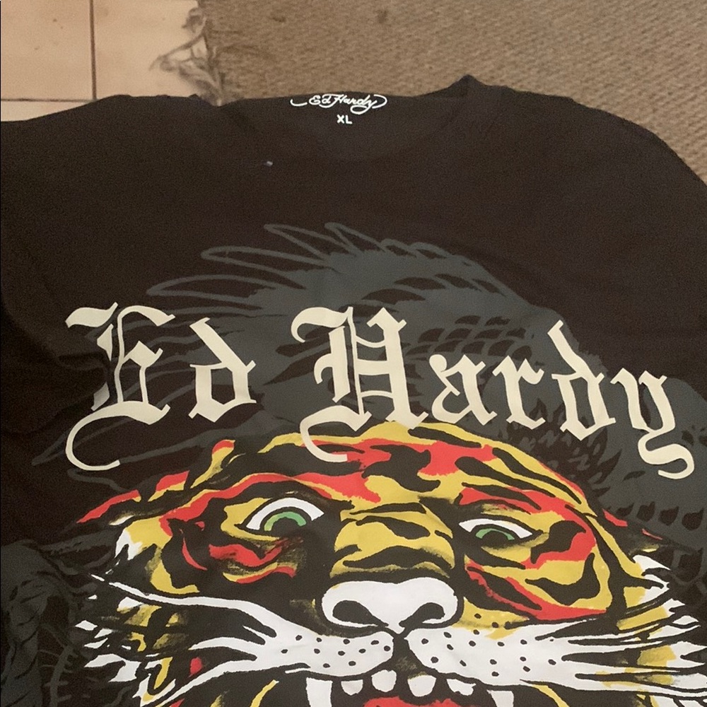 Ed Hardy Black and Red Short Sleeve Tee